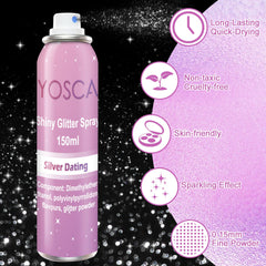 Yosca nozzle close-up illustrating spray control and even glitter distribution