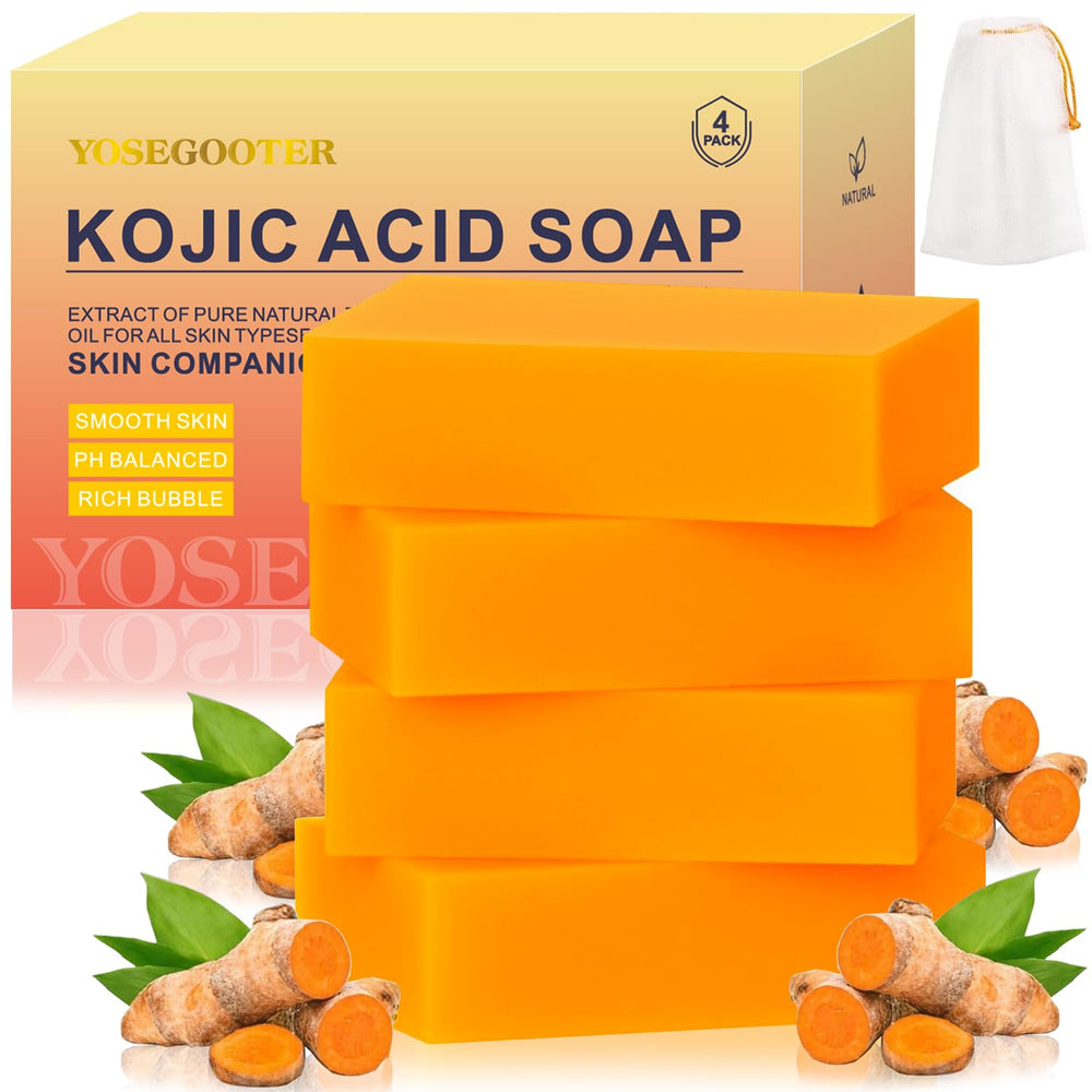 YOSEGOOTER front packaging showing four soap bars and benefits