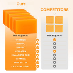 YOSEGOOTER ingredients collage featuring turmeric, kojic acid, vitamins