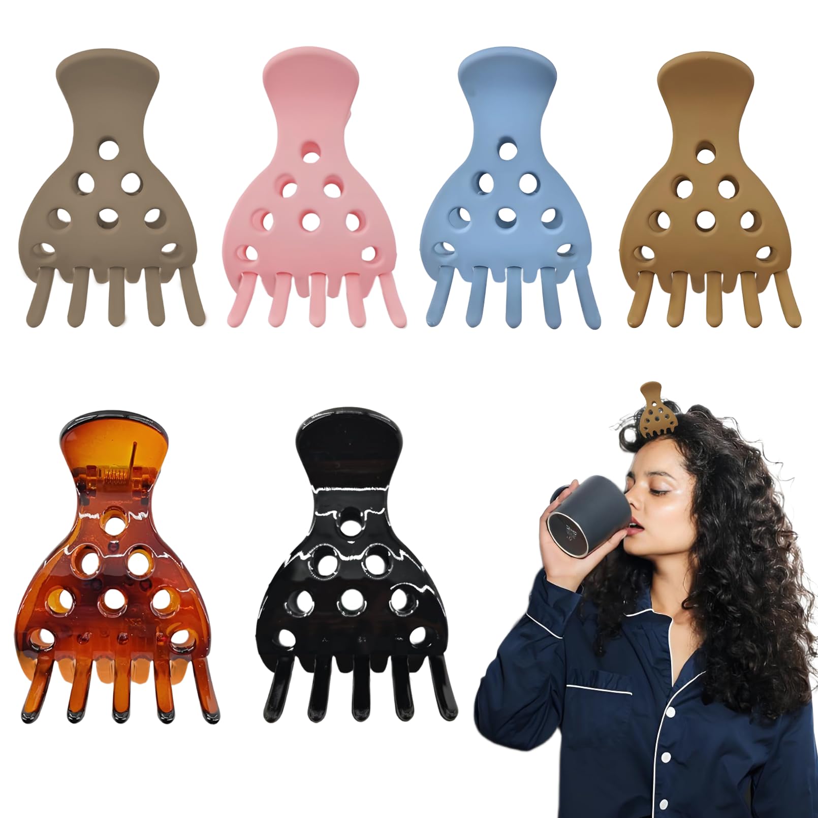 YOSMAKIY front packaging showing six root lift clips for instant volume