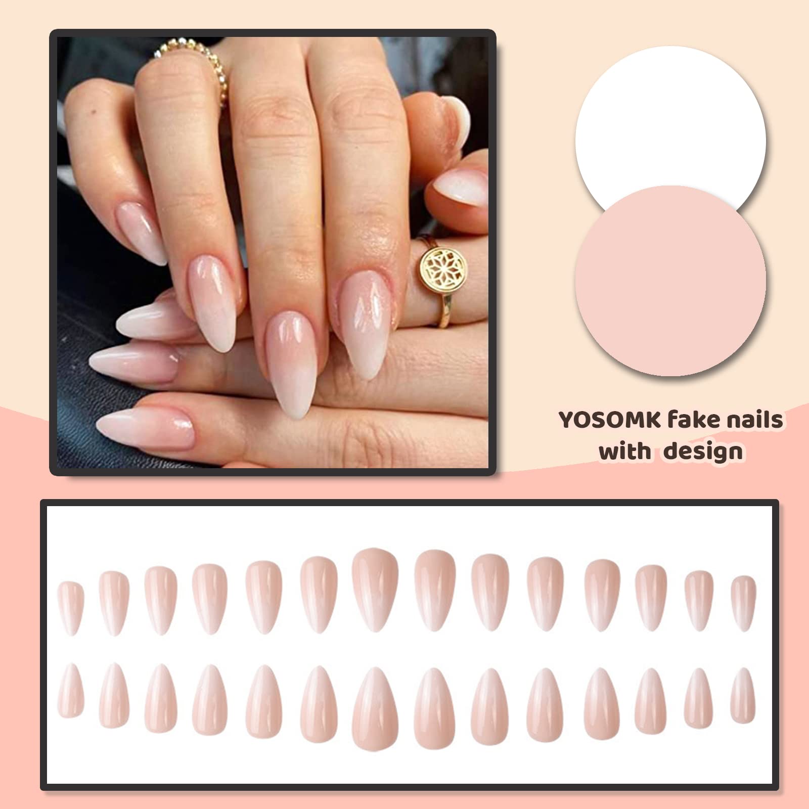 YOSOMK hand applying press-on nails for fast salon-style results