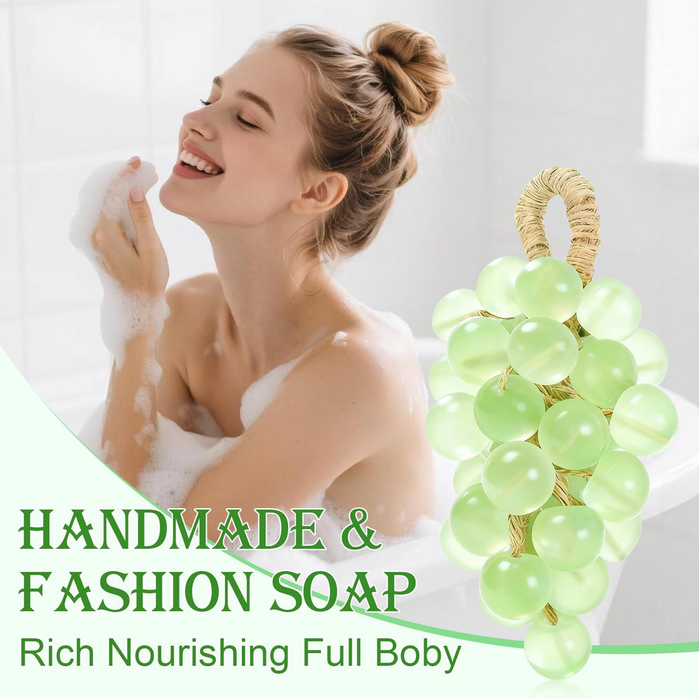 YOTEBLE grape soap close-up reveals textured surface and moisturizing glycerin