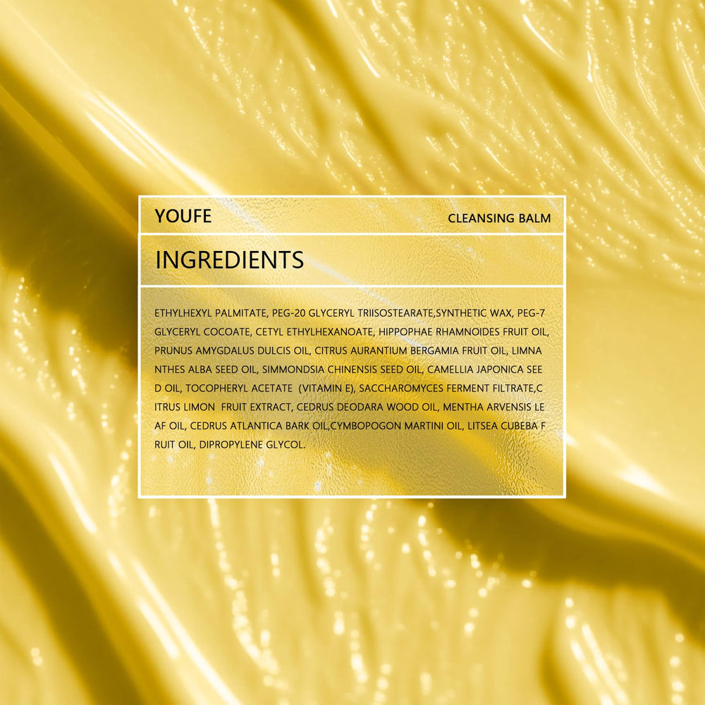 YOUFE balm being massaged on face to demonstrate effective makeup removal