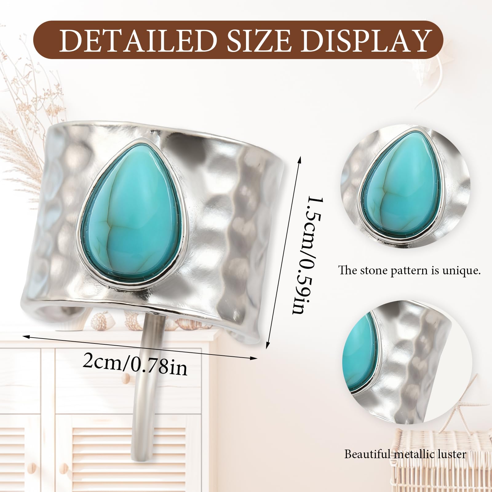 Yougeigy turquoise accent close-up highlighting color and polish benefit
