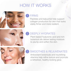 YOUN Beauty ingredient display highlighting bakuchiol and peptides for firmness