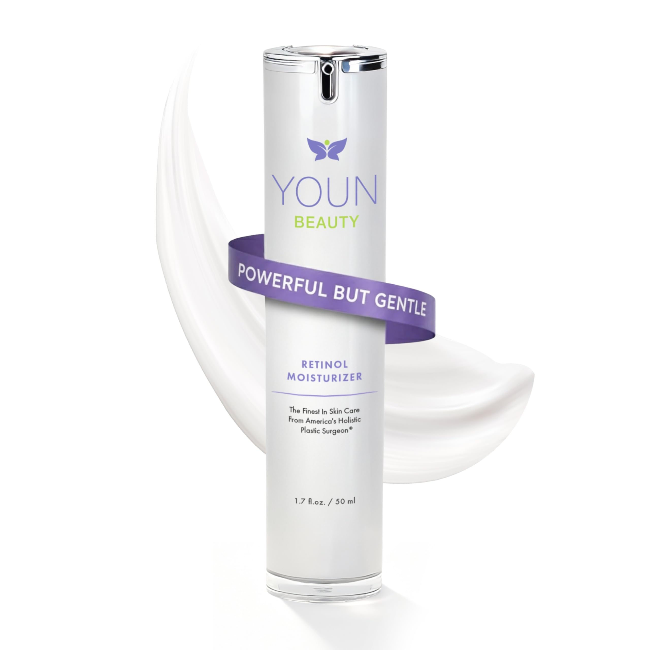 YOUN Beauty front jar showing product packaging and clear ingredient callouts for trust