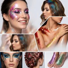 YOUNG VISION hair highlight demo adding temporary blue sparkle to strands