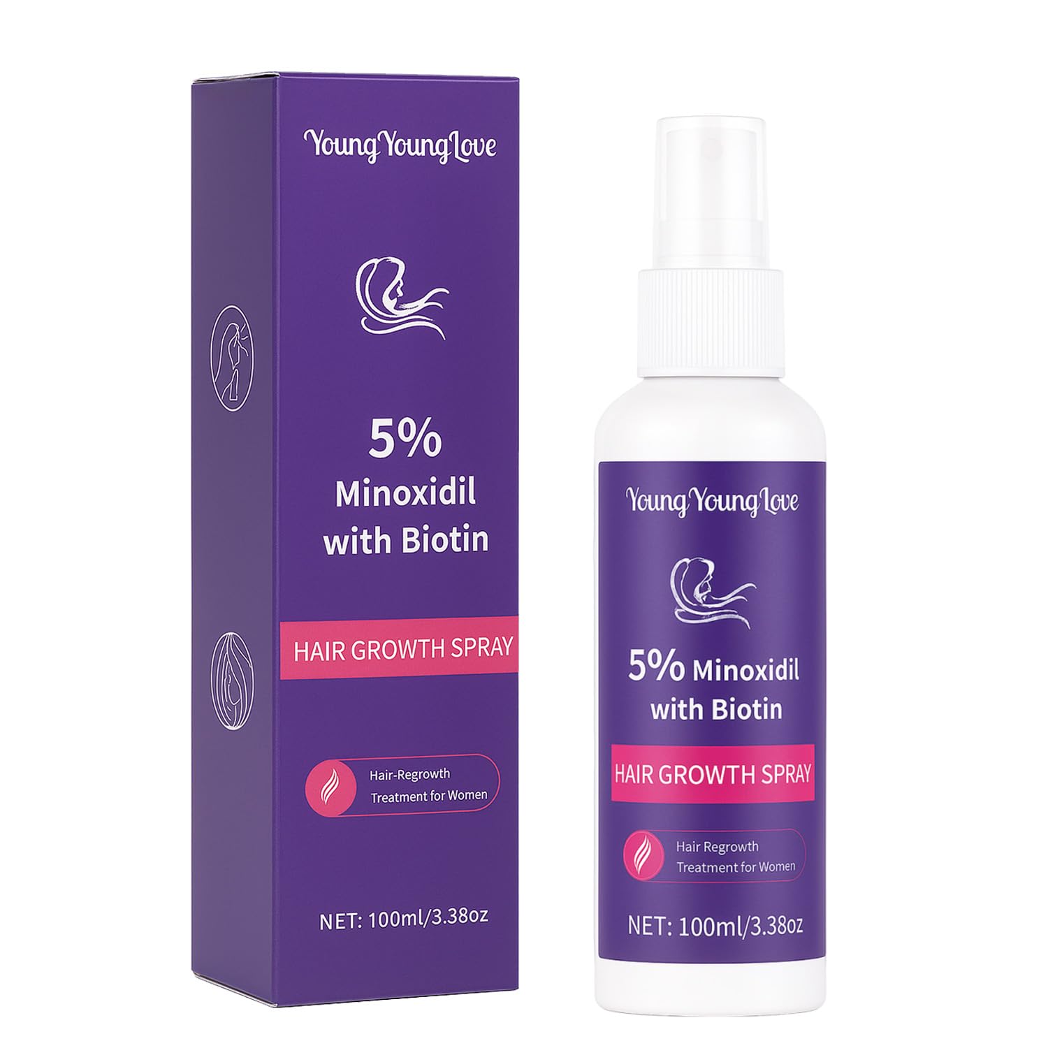 YOUNGYOUNGLOVE front packaging showing purple bottle and clear labeling, promotes easy identification