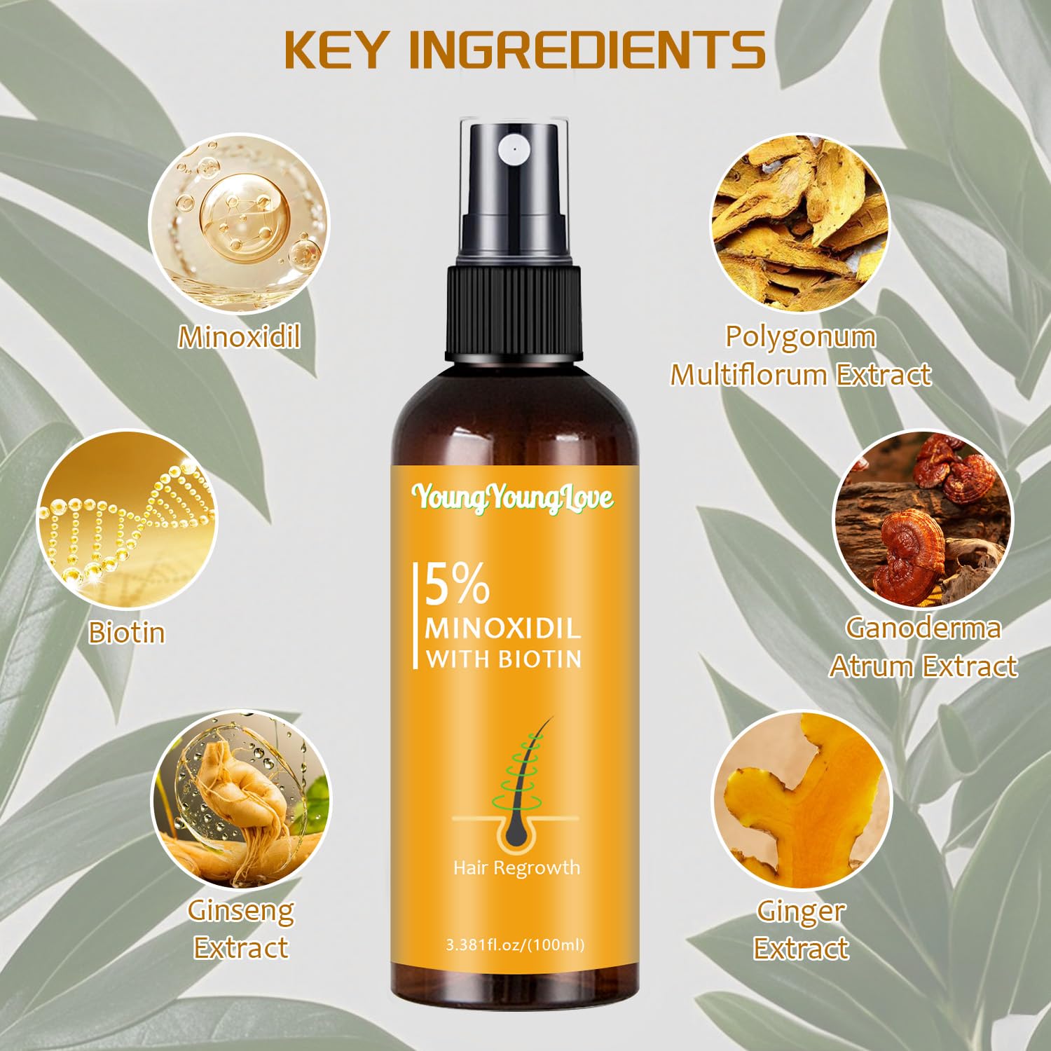 YOUNGYOUNGLOVE drop on scalp texture illustrating lightweight absorption and easy use