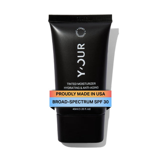 Y'OUR front tube view showing size and SPF 30 protection benefit