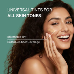 Y'OUR neck coverage demo showing even color and sun protection benefit