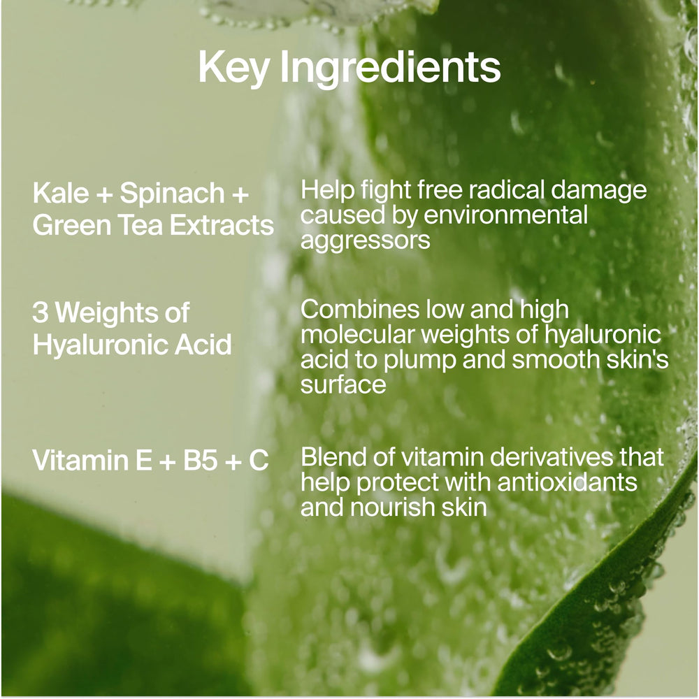 Youth To The People kale and green tea close-up highlighting antioxidant benefits