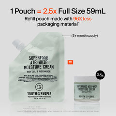 Youth To The People open jar showing airy cream texture for quick absorption