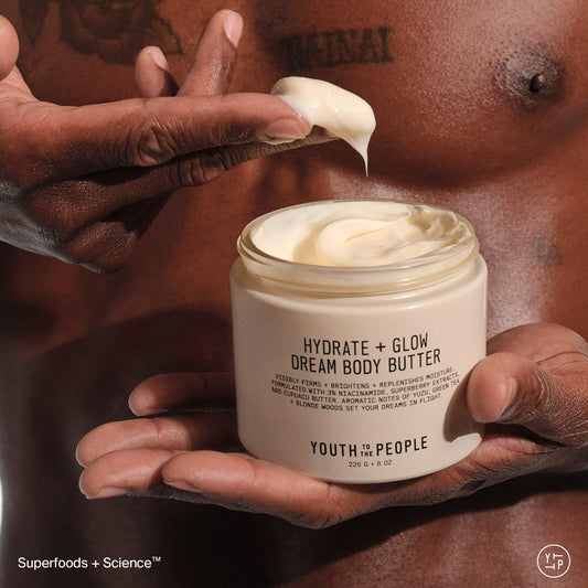Youth To The People cream texture close-up showing rich, fast-absorbing formula