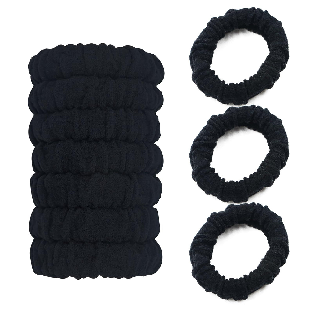 YOUXUAN black scrunchies front view showing neat pack and versatile styling benefit