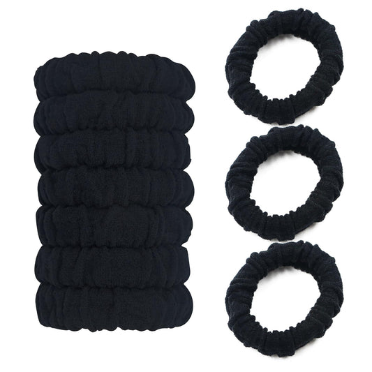 YOUXUAN black scrunchies front view showing neat pack and versatile styling benefit