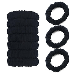 YOUXUAN black scrunchies front view showing neat pack and versatile styling benefit