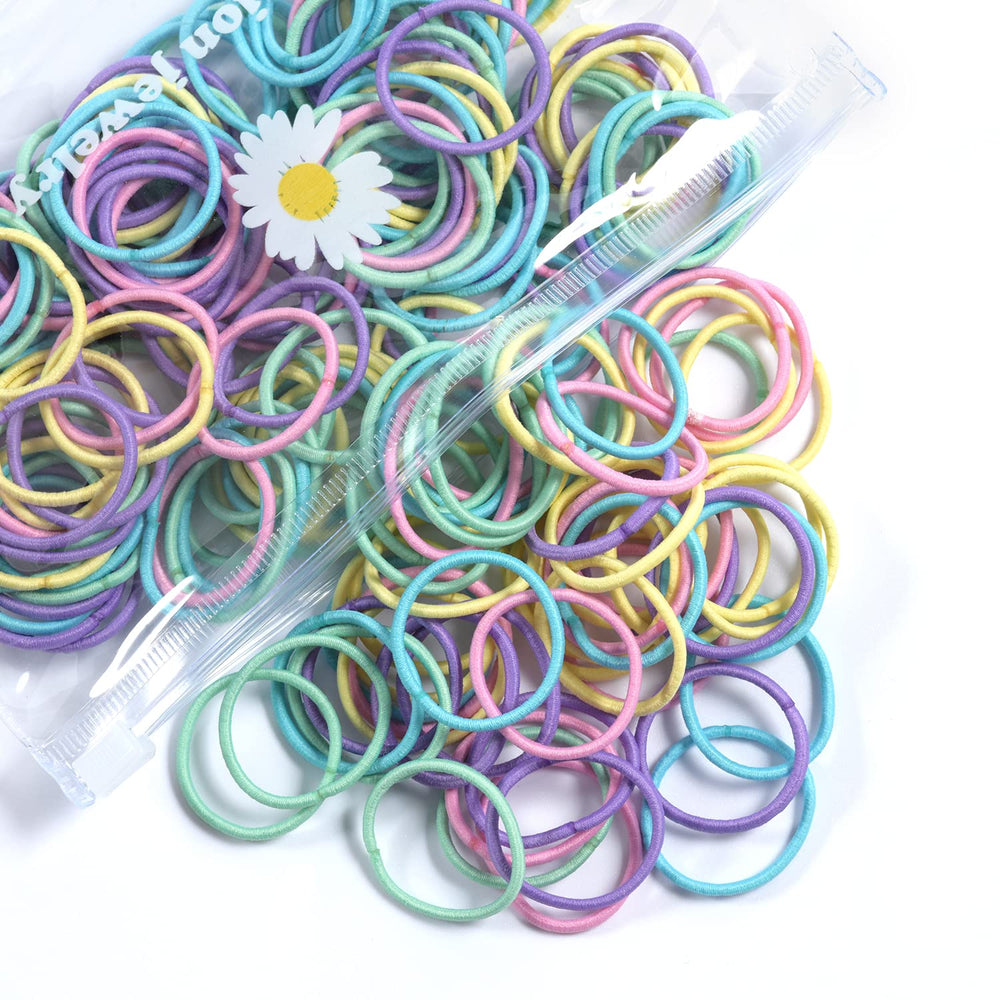 YOUXUAN front packaging showing 100 colorful hair elastics for easy styling
