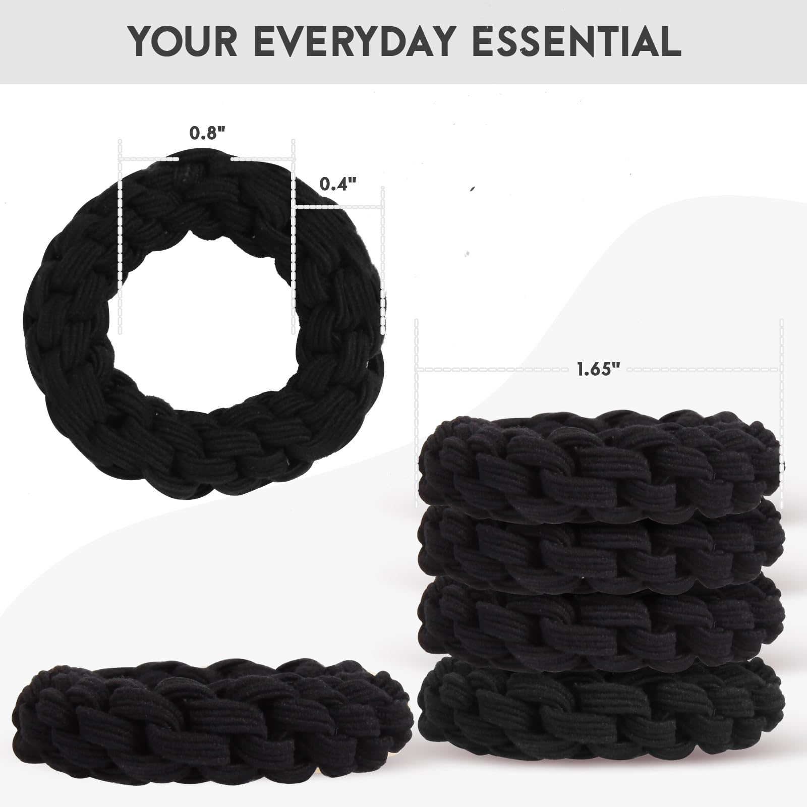 YOUXUAN hair tie in a high ponytail demonstrating secure no-slip hold