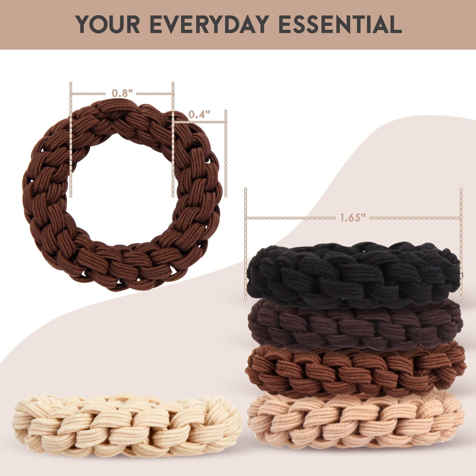 YOUXUAN hair tie in a ponytail demonstrating secure hold and comfortable wear benefit
