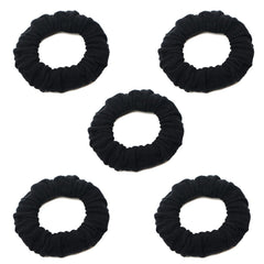 YOUXUAN ten black scrunchies arranged flat showing quantity and travel-ready benefit