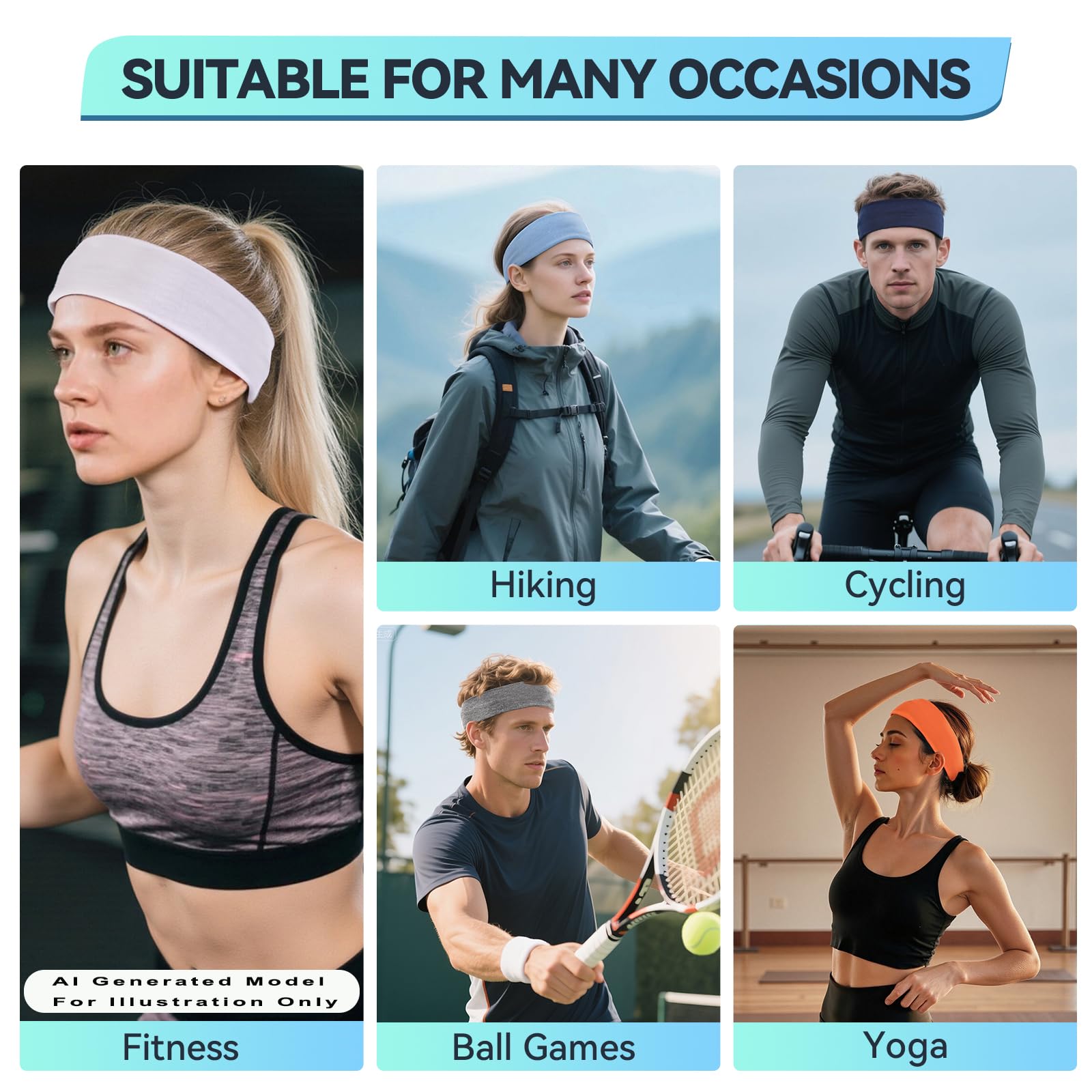 YRIWHSS worn by runner keeping hair and sweat away during workouts benefit