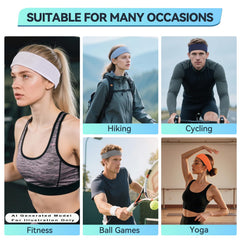 YRIWHSS worn by runner keeping hair and sweat away during workouts benefit