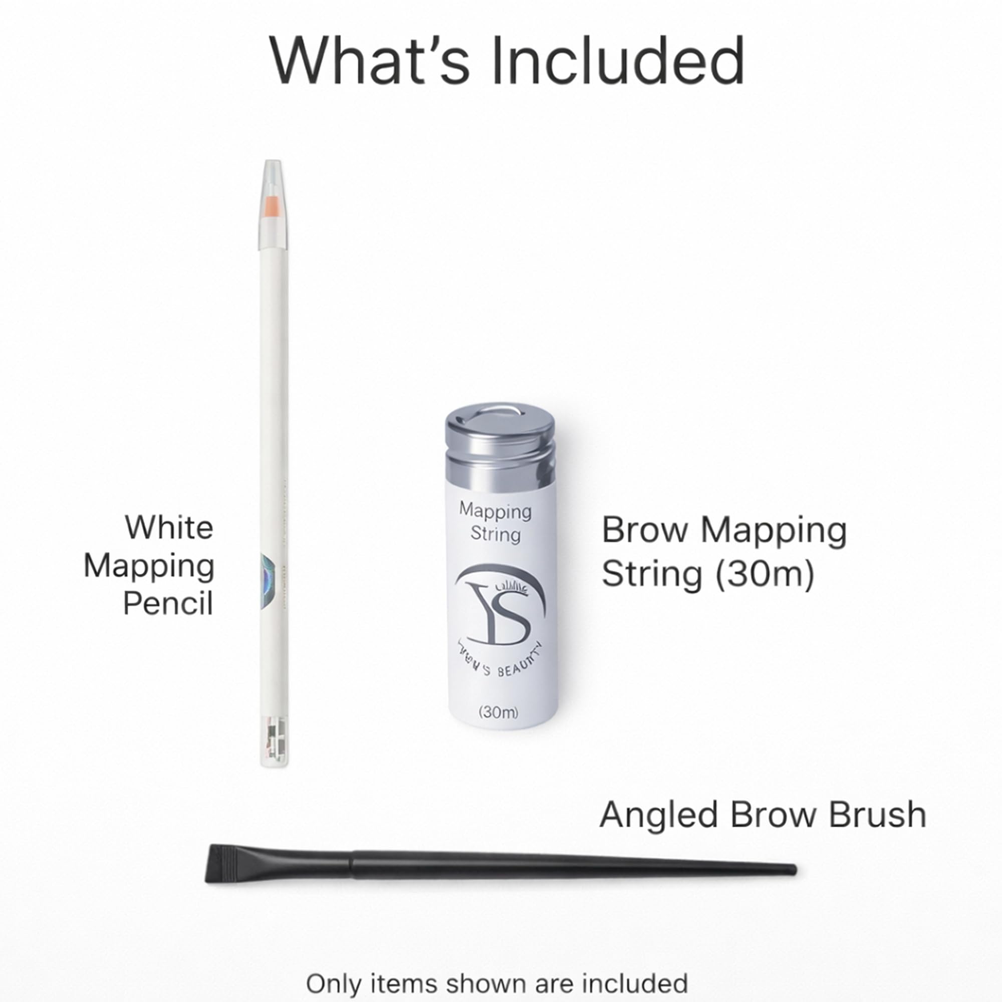 Ysen's white mapping pencil and angled brow brush together for precise shaping