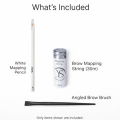 Ysen's white mapping pencil and angled brow brush together for precise shaping