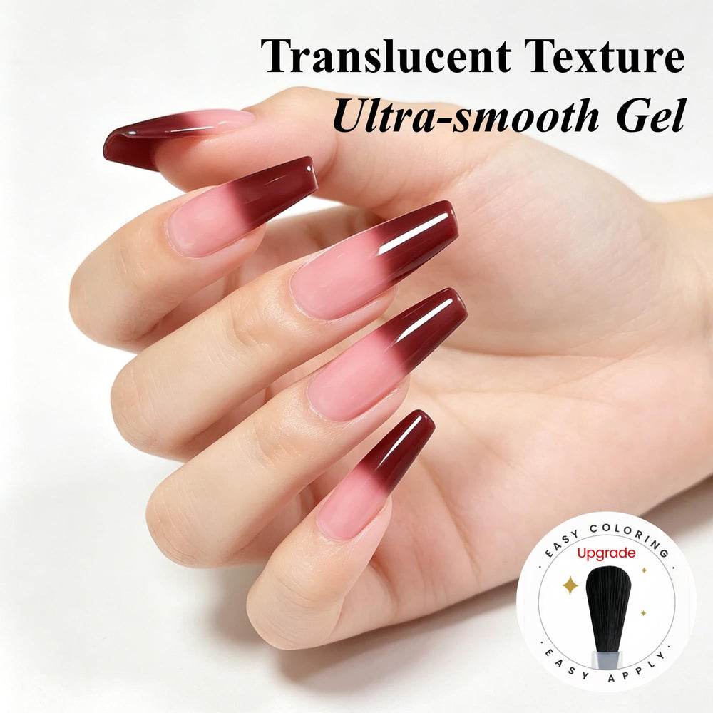 YTD Likomey nail swatch warmed to nude pink showing subtle gradient