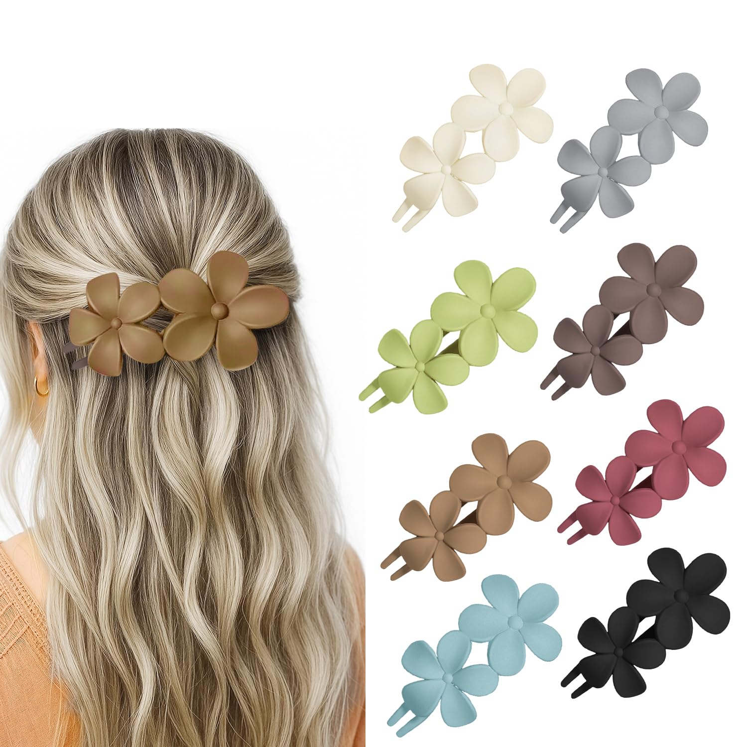 YTQDSS flat floral front packaging showing all eight matte colors and compact design benefits