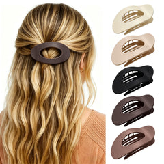 YTQDSS front view of five matte flat clips showing neutral colors and compact design benefit