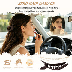 YTQDSS worn in hair half‑up style illustrating secure hold and polished look benefit