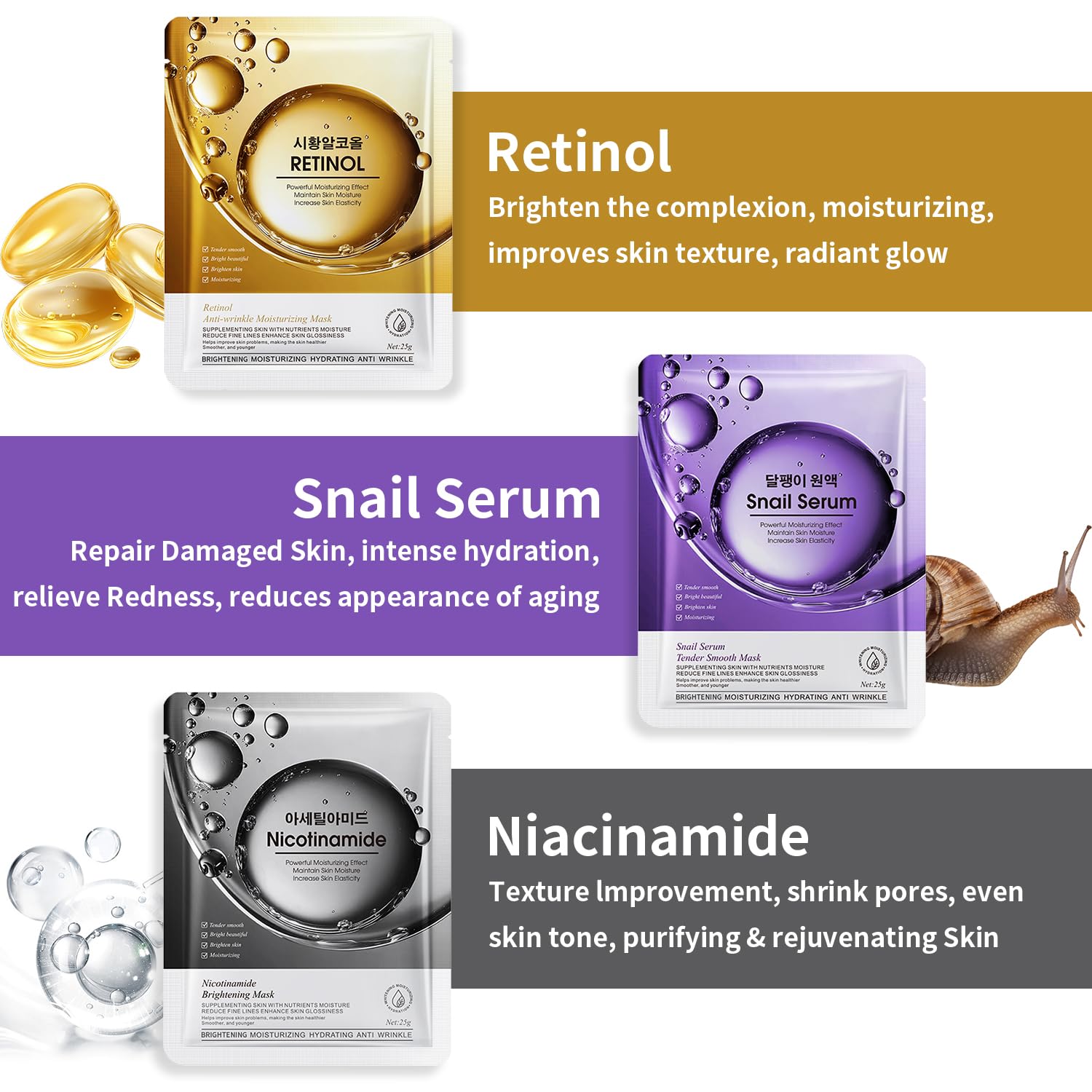 YTRAJU ingredient label collage showing collagen and vitamin C benefits