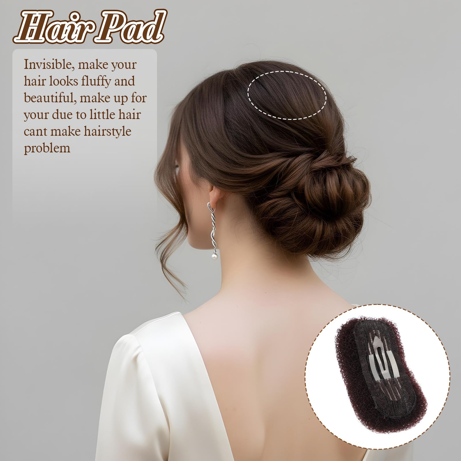 Yuanan side view of clip inserted under hair demonstrating secure root lift