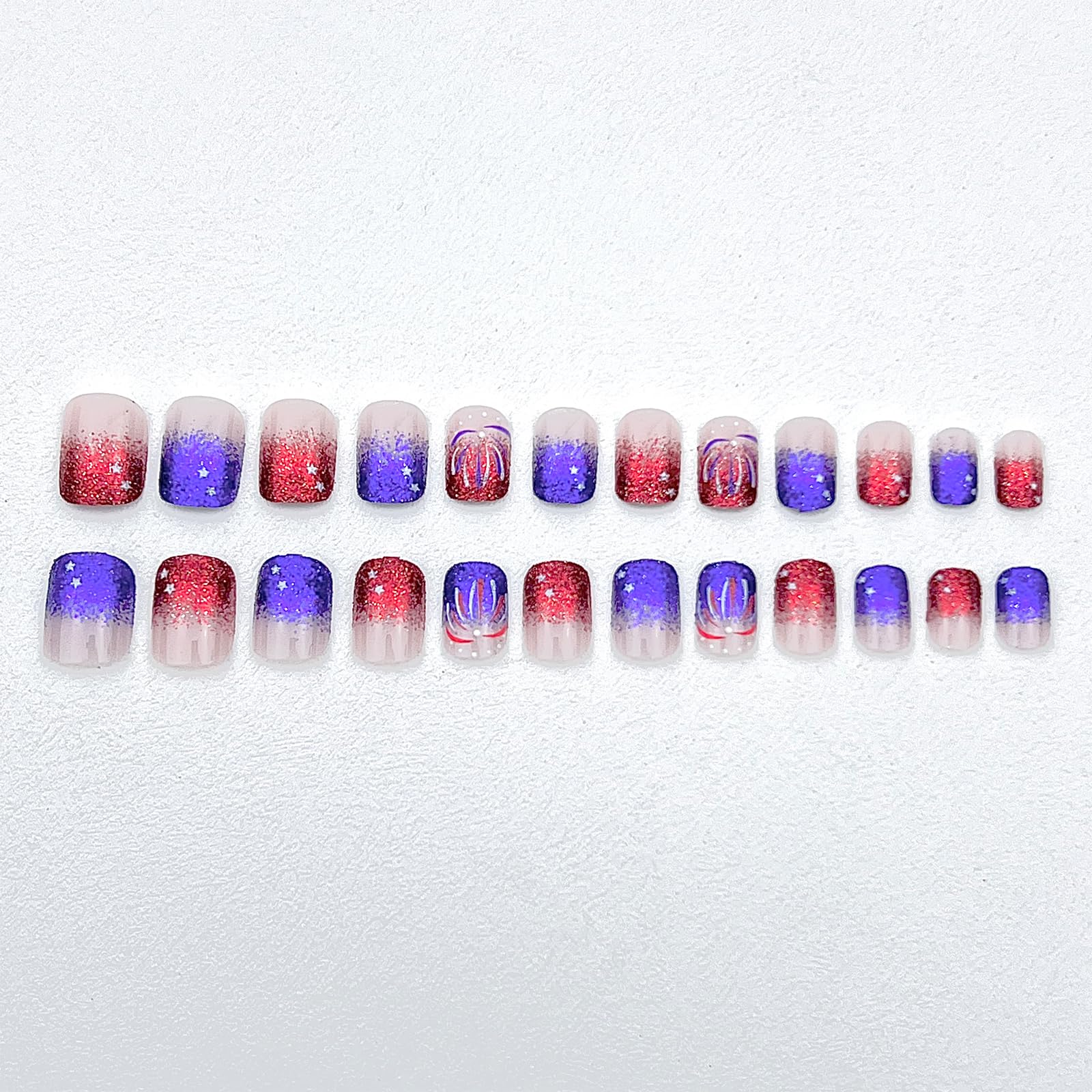 YUEJIMEIGUI accessories laid out showing glue tabs, file, and cleaning wipe