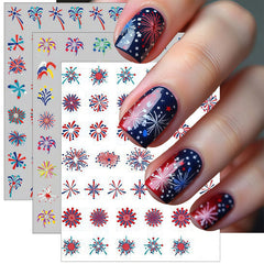 YUEJIMEIGUI front packaging showing fireworks decals and quick holiday manicure benefit