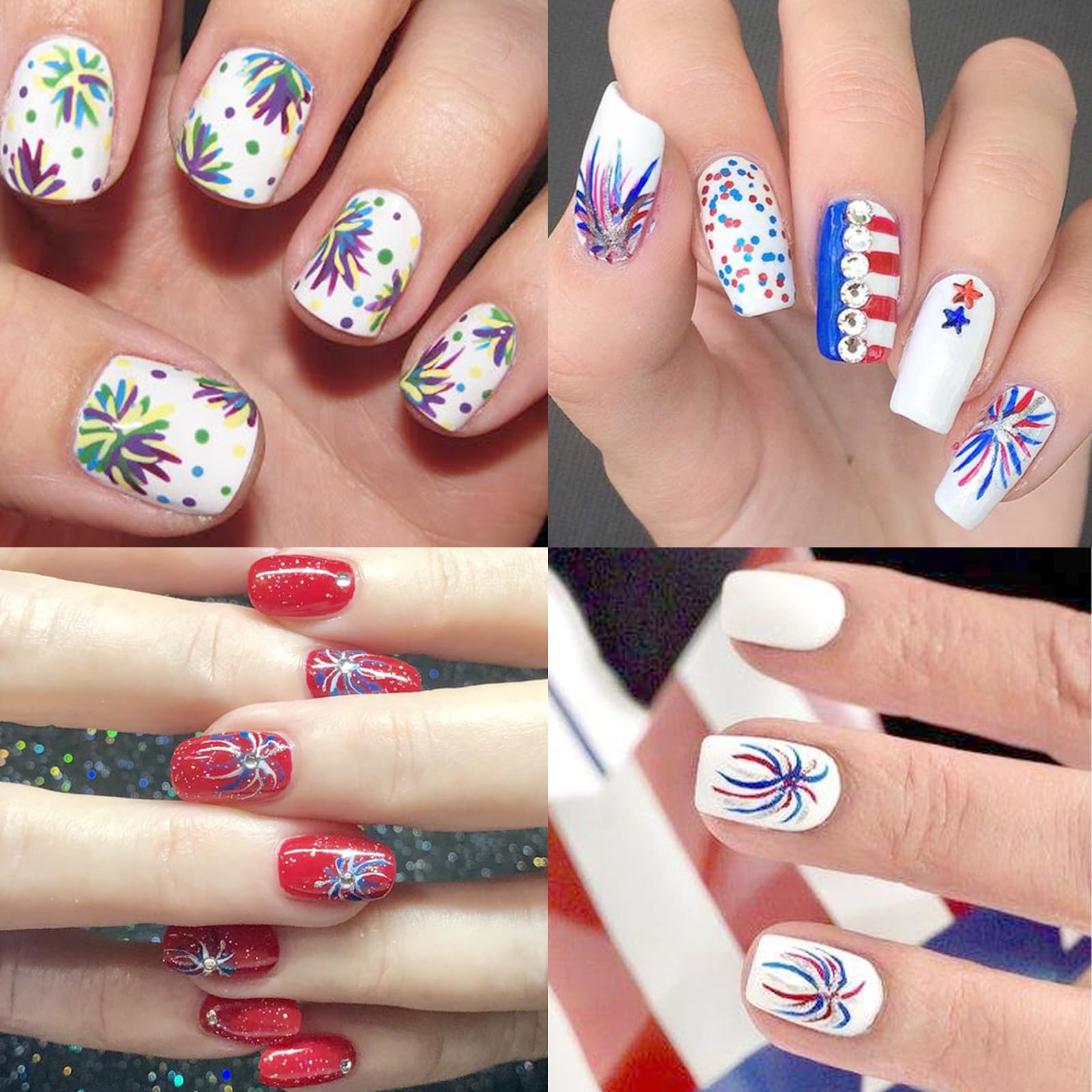 YUEJIMEIGUI lifestyle shot at a Fourth of July gathering demonstrating festive manicure appeal