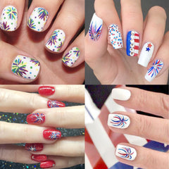 YUEJIMEIGUI lifestyle shot at a Fourth of July gathering demonstrating festive manicure appeal