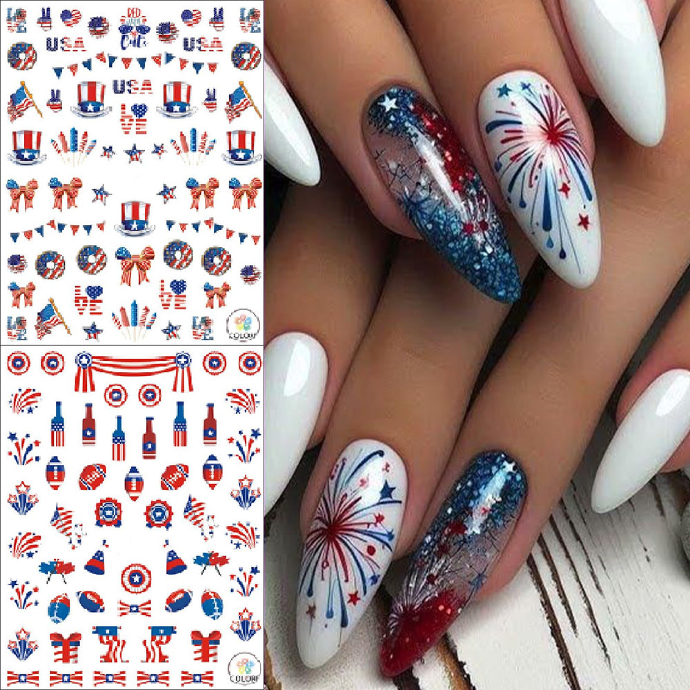 YUEJIMEIGUI size comparison with fingers to show sticker scale and fit on nails