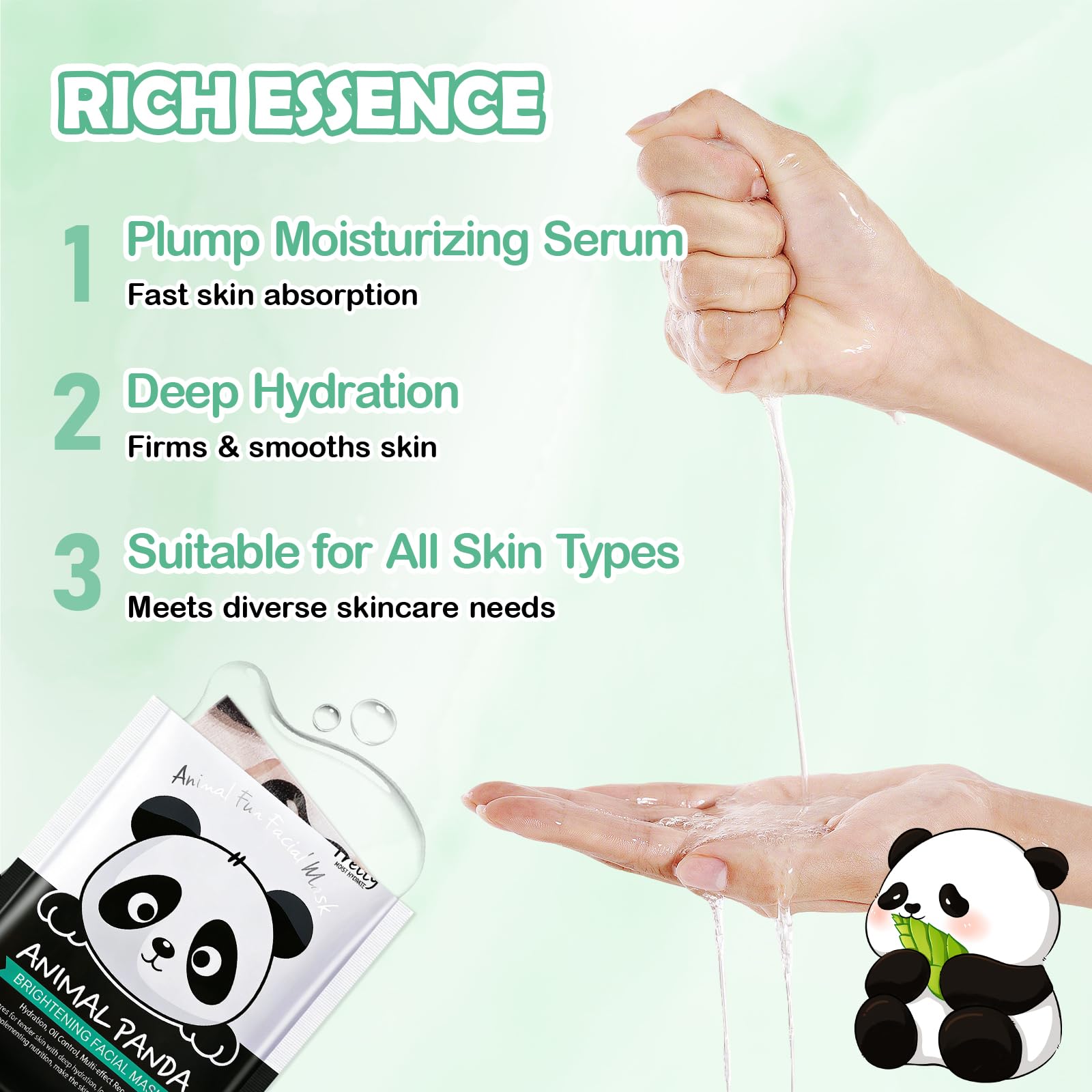 YUEONEWIN model applying animal sheet mask for relaxing at-home spa benefit