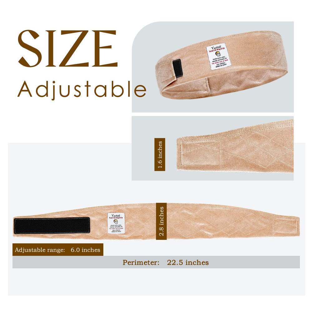 Yuest adjustable velcro detail showing secure hold without hair snagging