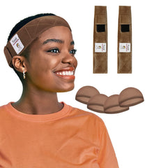 Yuest front packaging showing 2-pack grip and 4 wig caps for secure wear