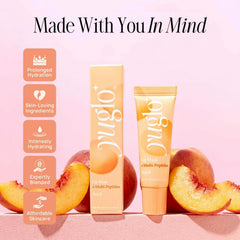 YuGlo applied on lips close-up demonstrating smooth, glossy finish