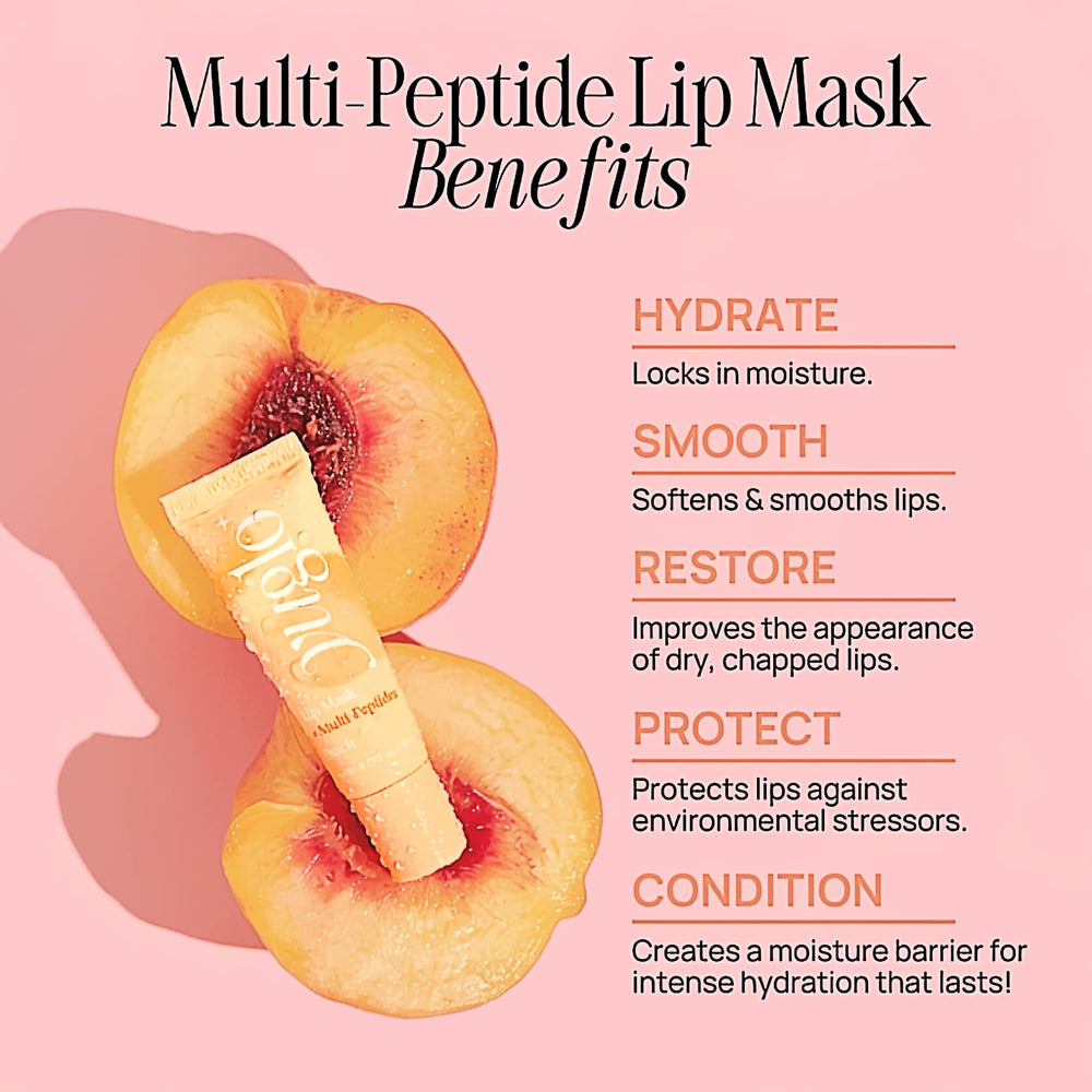 YuGlo lip mask next to a standard lip balm for size and portability clarity
