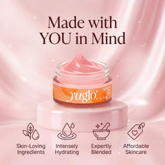 YuGlo jar on nightstand lifestyle shot suggesting overnight repair routine