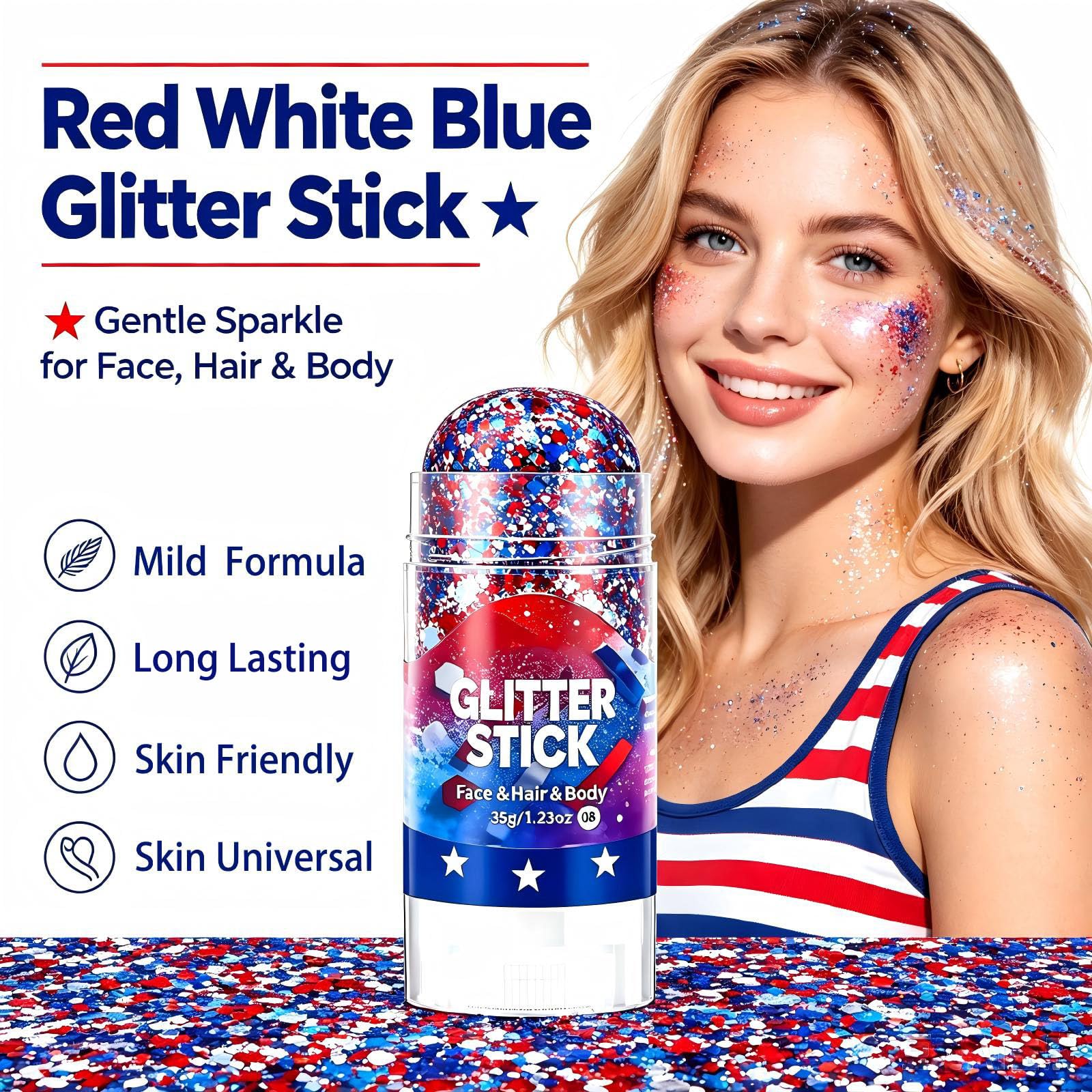 Yulight chunky glitter texture close-up highlighting bold multi-sized shimmer