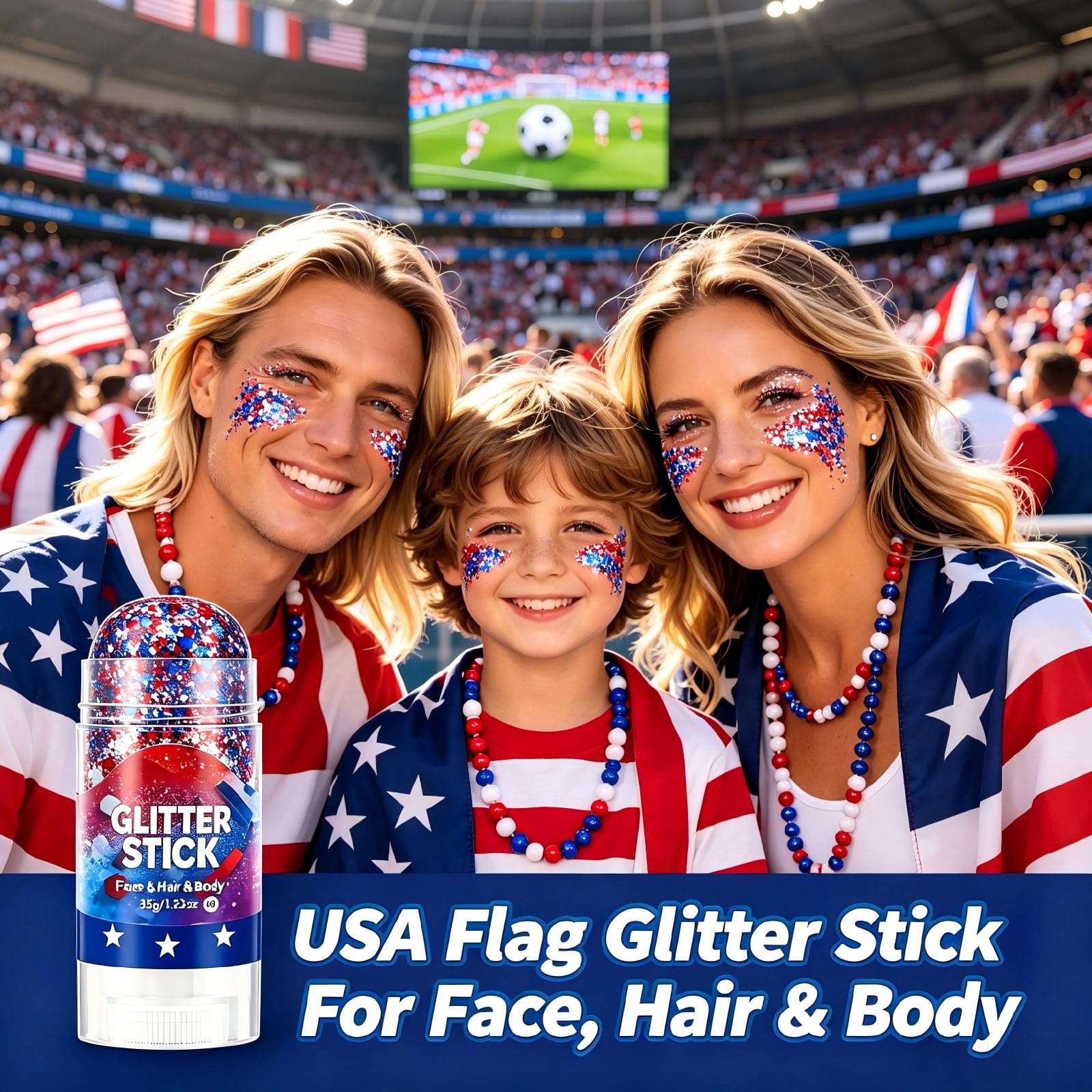 Yulight worn at outdoor Fourth of July party creating festive look