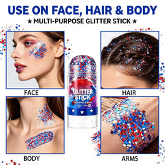Yulight applied on cheek stripe demonstrating precise, long-lasting sparkle