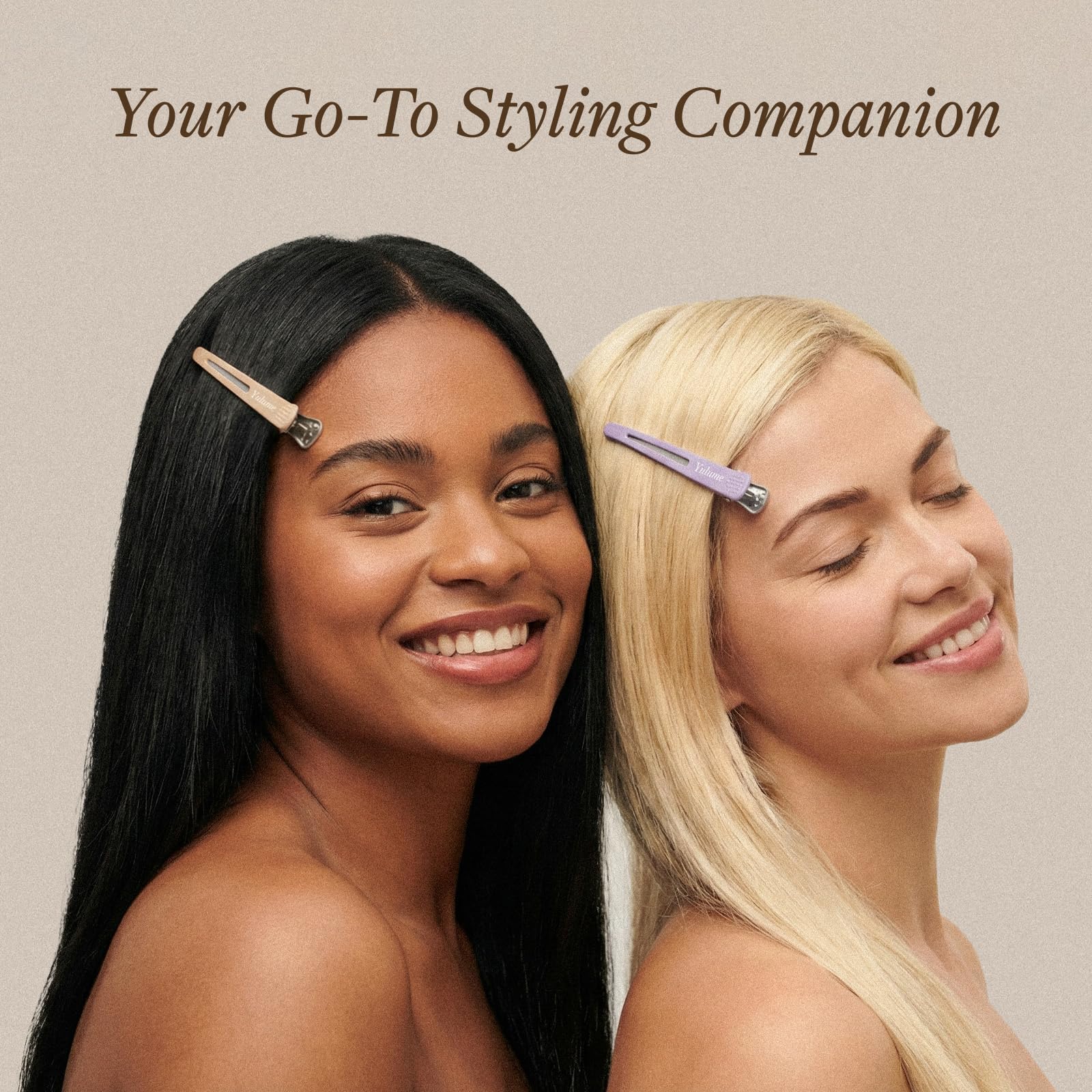 Yulume clips secured on curly hair for gentle, crease-free grip